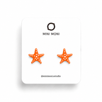Pendientes de madera pintados a mano con forma de estrella de mar MINIMONI.