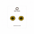 Pendientes de madera pintados a mano con forma de girasol de MINIMONI.