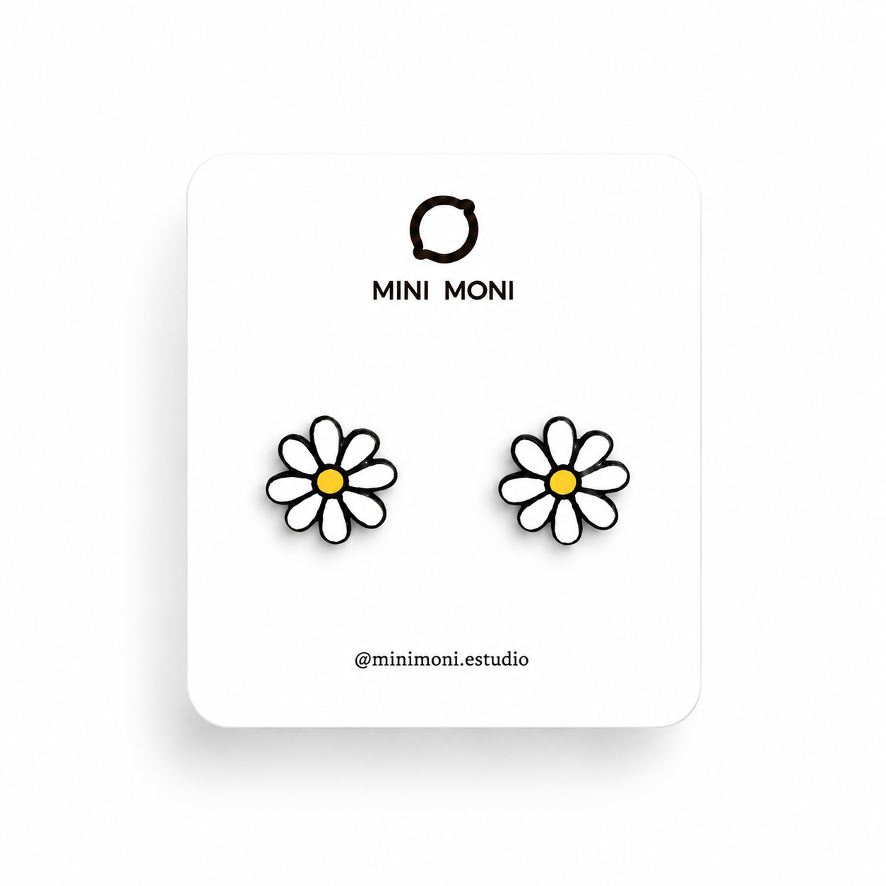 Pendientes de madera pintados a mano con forma de margarita MINIMONI