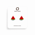 Pendientes de madera pintados a mano con forma de sandia de MINIMONI